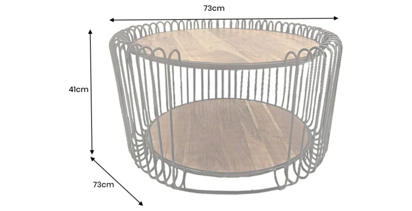 Table basse RONDEL 73cm dimensions