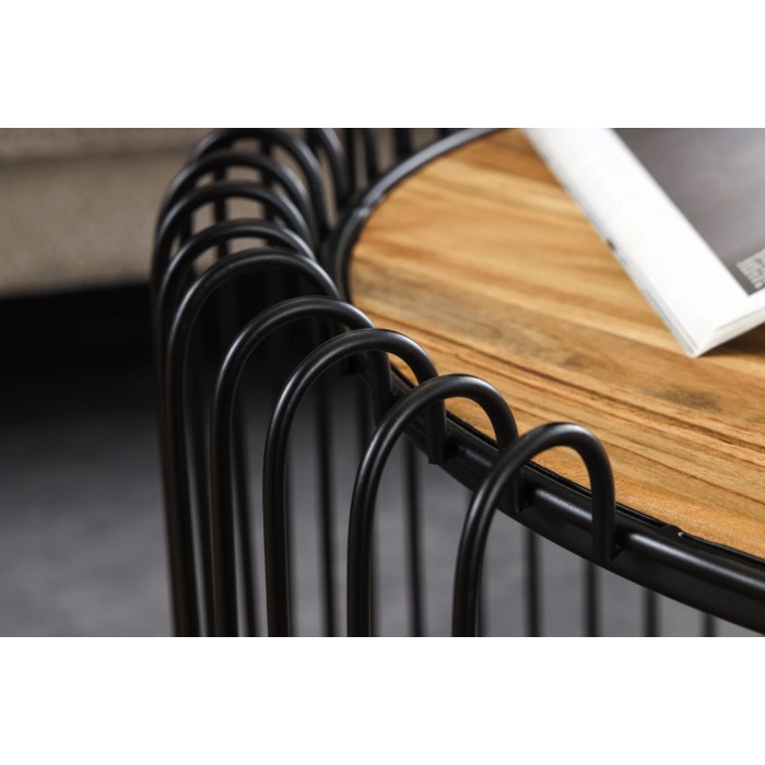Zoom sur la structure et le plateau de la table basse RONDEL 73cm
