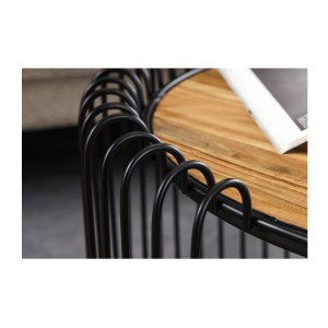 Zoom sur la structure et le plateau de la table basse RONDEL 73cm