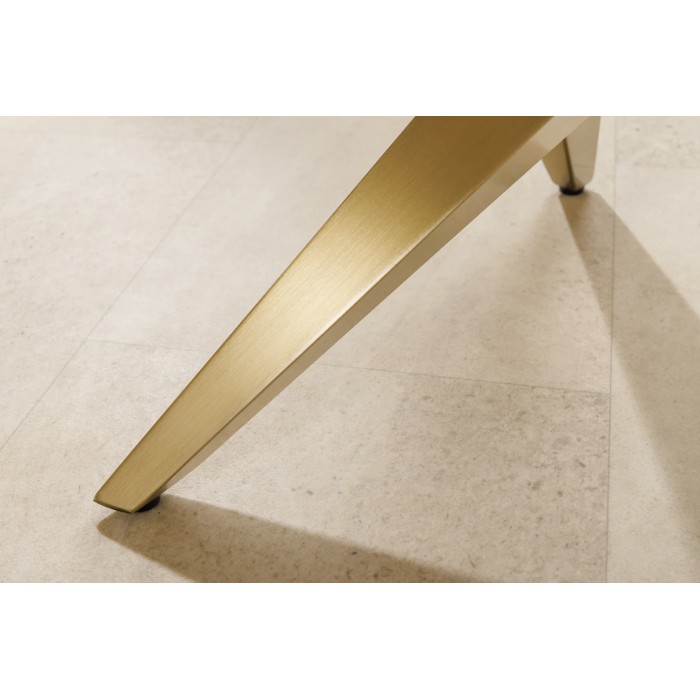 Table basse AXIS 130 cm mit Marmoreffekt weiß und goldenen Beinen