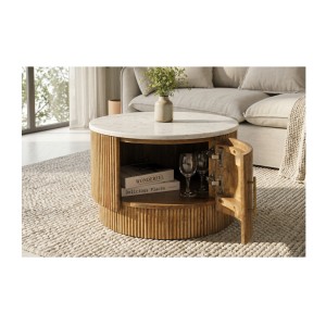 Table basse YONA vue de haut avec porte ouverte