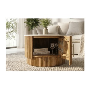 Table basse YONA vue de face avec porte ouverte