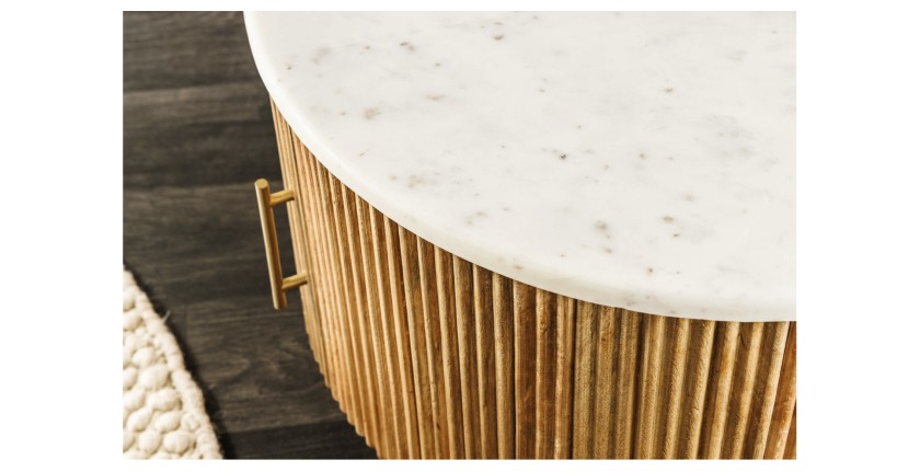 Zoom sur l'arrondi de la table basse YONA