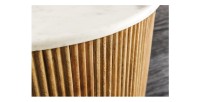 Zoom sur la jonction entre le plateau et la structure de la table basse YONA