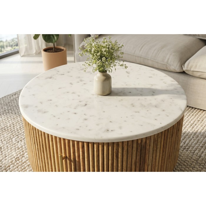 Zoom sur le plateau de la table basse YONA