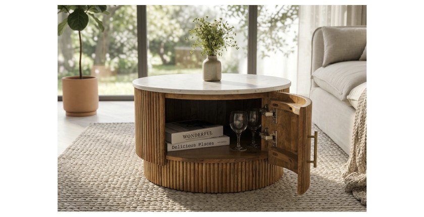Table basse YONA avec porte ouverte