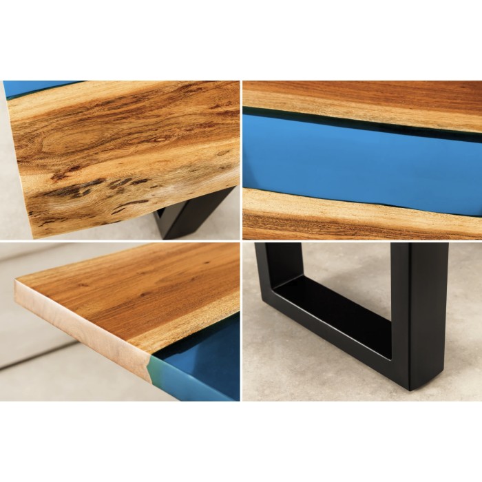 Zoom sur les détails de la table basse LAGUNA 110cm