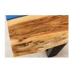 Zoom sur la partie en bois de la table basse LAGUNA 110cm