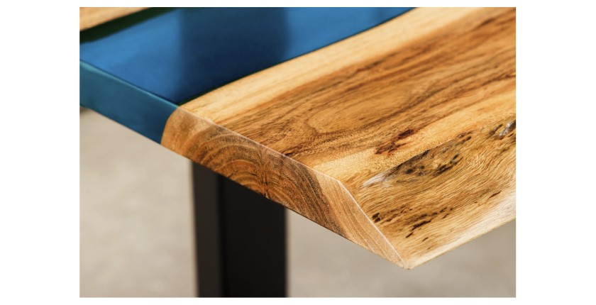 Zoom sur la tranche du plateau de la table basse LAGUNA 110cm