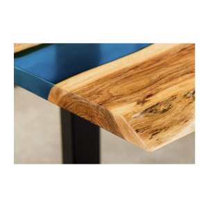 Zoom sur la tranche du plateau de la table basse LAGUNA 110cm