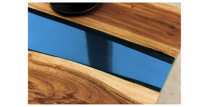 Zoom sur la résine Epoxy de la table basse LAGUNA 110cm