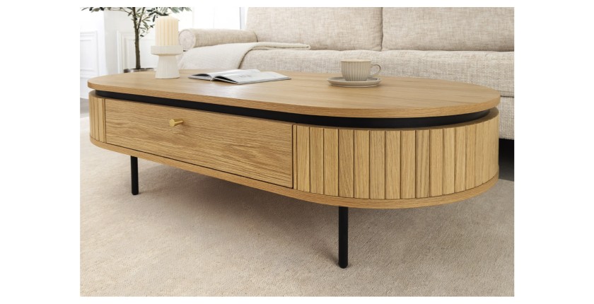 Table basse SOREN 120cm vue de côté