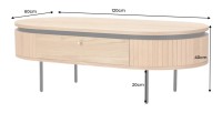 Table basse SOREN 120cm dimensions