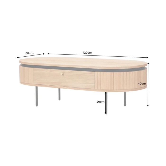 Table basse SOREN 120cm dimensions