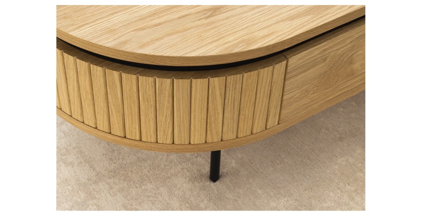Zoom sur l'arrondi de la table basse SOREN 120cm