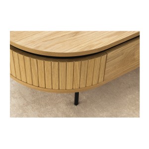 Zoom sur l'arrondi de la table basse SOREN 120cm