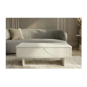 Table basse MIYA blanche vue de face