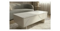 Table basse MIYA blanche vue de haut