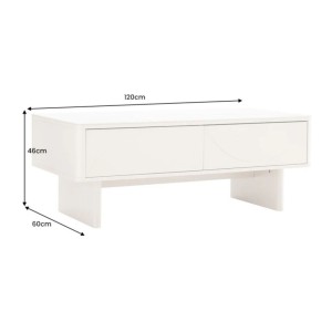 Table basse MIYA blanche dimensions