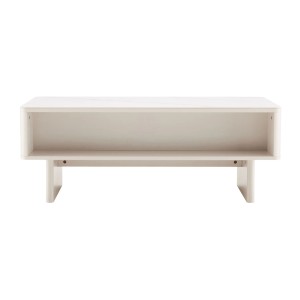 Table basse MIYA blanche vue sur la niche visible
