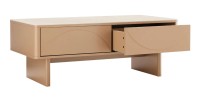 Table basse MIYA cachemire avec tiroir ouvert