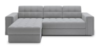 Canapé d’angle convertible KAPITARA gris réversible avec coffre de rangement 