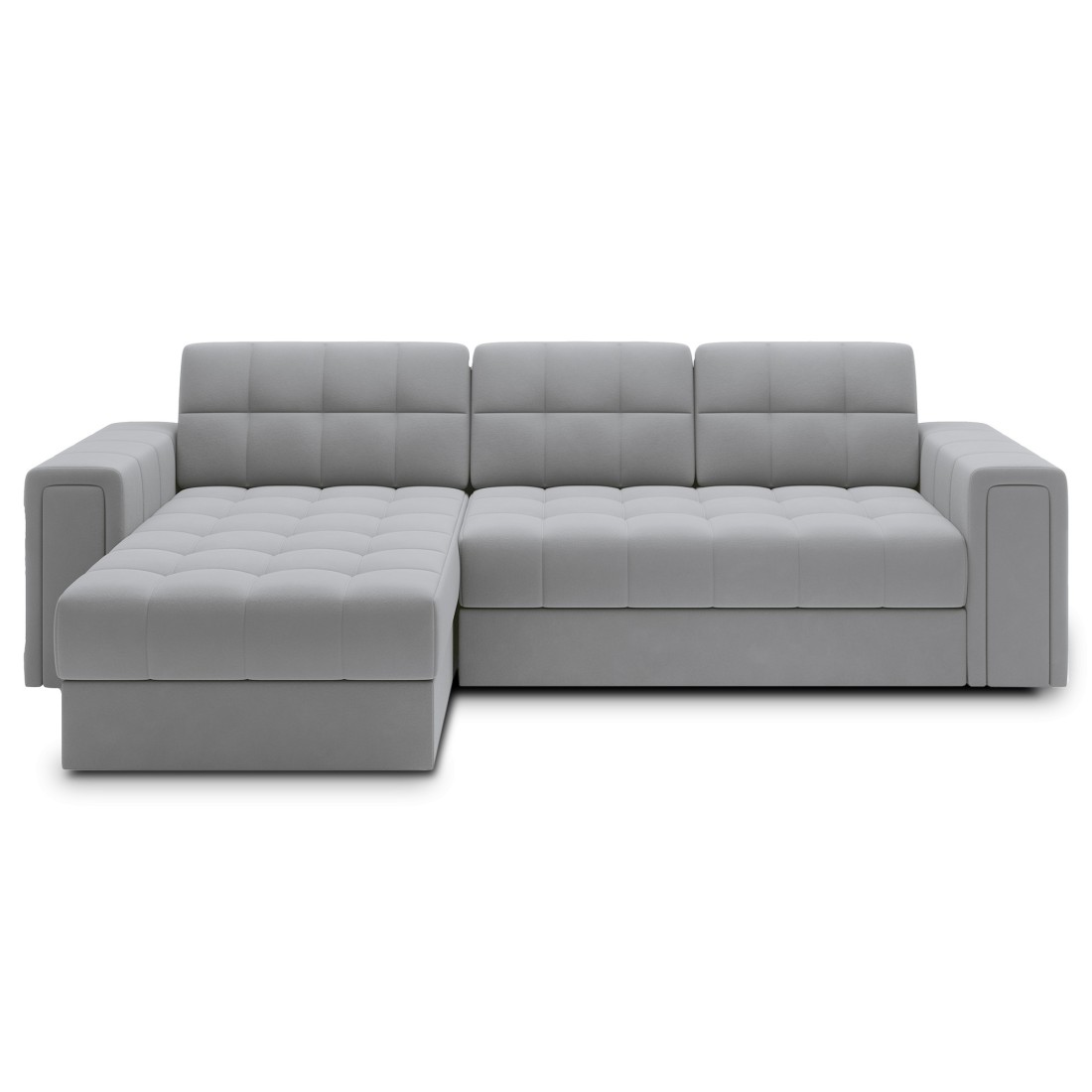 Canapé d’angle convertible KAPITARA gris réversible avec coffre de rangement 