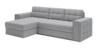 Canapé d’angle convertible KAPITARA gris réversible avec coffre de rangement 