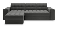 Canapé d’angle convertible KAPITARA gris foncé réversible avec coffre de rangement 