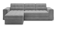 Canapé d’angle convertible KAPITARA gris réversible avec coffre de rangement 
