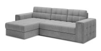 Canapé d’angle convertible KAPITARA gris réversible avec coffre de rangement 