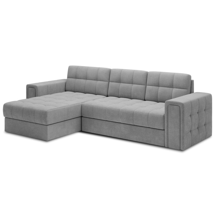 Canapé d’angle convertible KAPITARA gris réversible avec coffre de rangement 