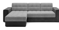 Canapé d’angle convertible KAPITARA gris et beige réversible avec coffre de rangement 