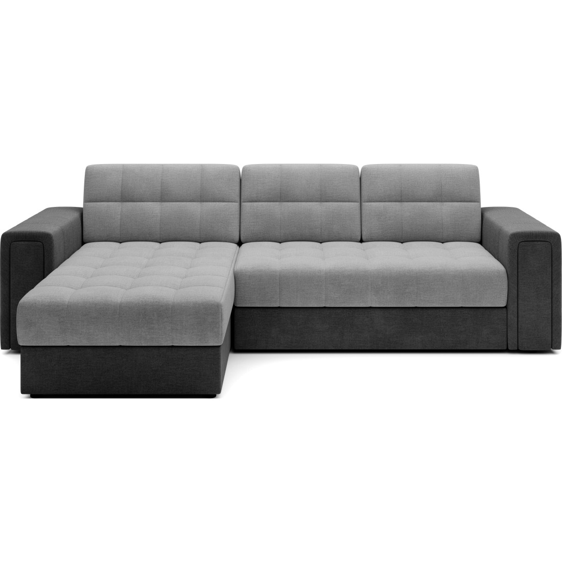 Canapé d’angle convertible KAPITARA gris et beige réversible avec coffre de rangement 