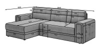 Canapé d’angle convertible KAPITARA gris et beige réversible avec coffre de rangement 