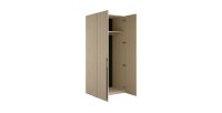 Armoire SORIA 90 cm chêne et noir – 2 portes battantes