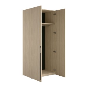 Armoire SORIA 90 cm chêne et noir – 2 portes battantes