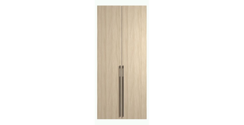 Armoire SORIA 90 cm chêne et noir – 2 portes battantes