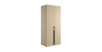 Armoire SORIA 90 cm chêne et noir – 2 portes battantes