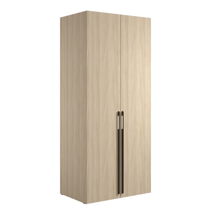 Armoire SORIA 90 cm chêne et noir – 2 portes battantes