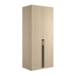 Armoire SORIA 90 cm chêne et noir – 2 portes battantes