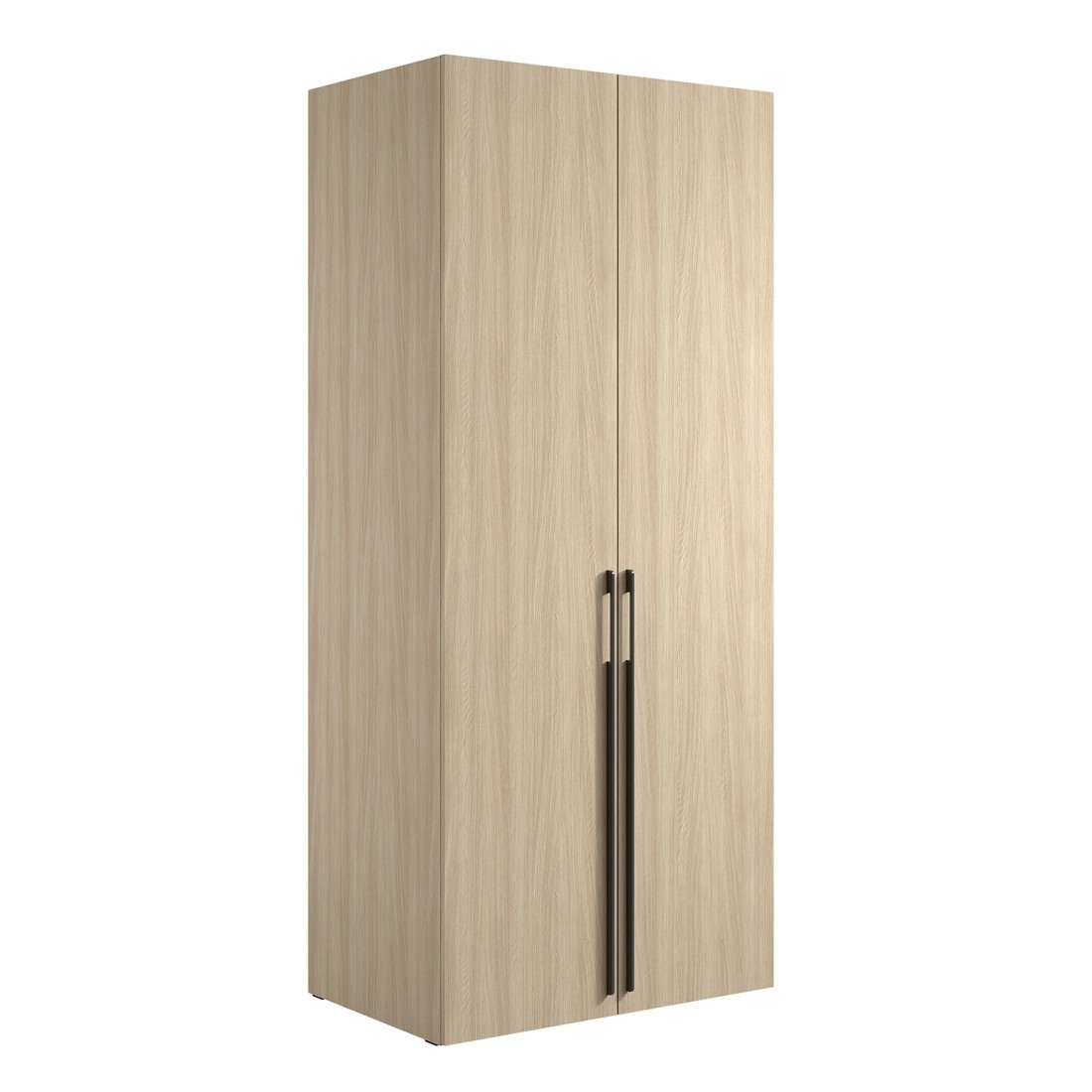 Armoire SORIA 90 cm chêne et noir – 2 portes battantes