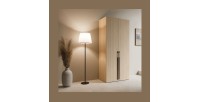 Armoire SORIA 90 cm chêne et noir – 2 portes battantes