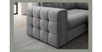 Canapé d’angle convertible MONTEZA gris 299 cm avec coffre et couchage 
