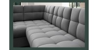 Canapé d’angle convertible MONTEZA gris 299 cm avec coffre et couchage 
