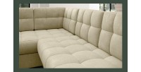 Canapé d’angle convertible MONTEZA beige 299 cm avec coffre et couchage 