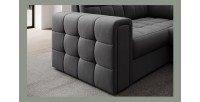 Canapé d’angle convertible MONTEZA gris foncé 299 cm avec coffre et couchage 