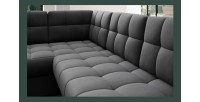 Canapé d’angle convertible MONTEZA gris foncé 299 cm avec coffre et couchage 