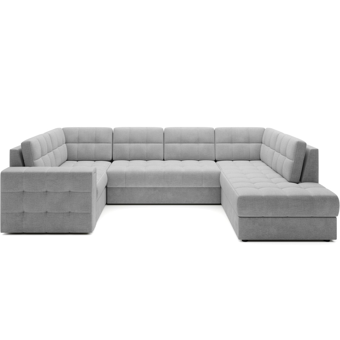 Canapé d’angle convertible MONTEZA gris 299 cm avec coffre et couchage 