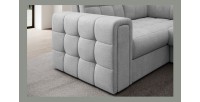 Canapé d’angle convertible MONTEZA gris 299 cm avec coffre et couchage 